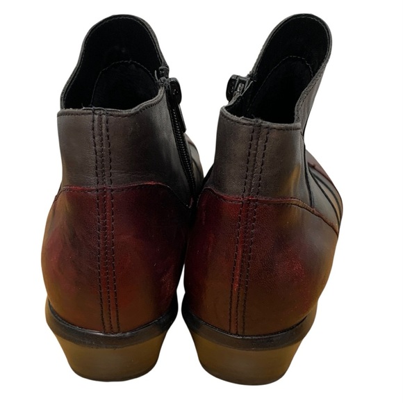 Remonte Ankle Booties Boots Womens 39 Brown Red Black Colourblock Leather Fall - Picture 6 of 12